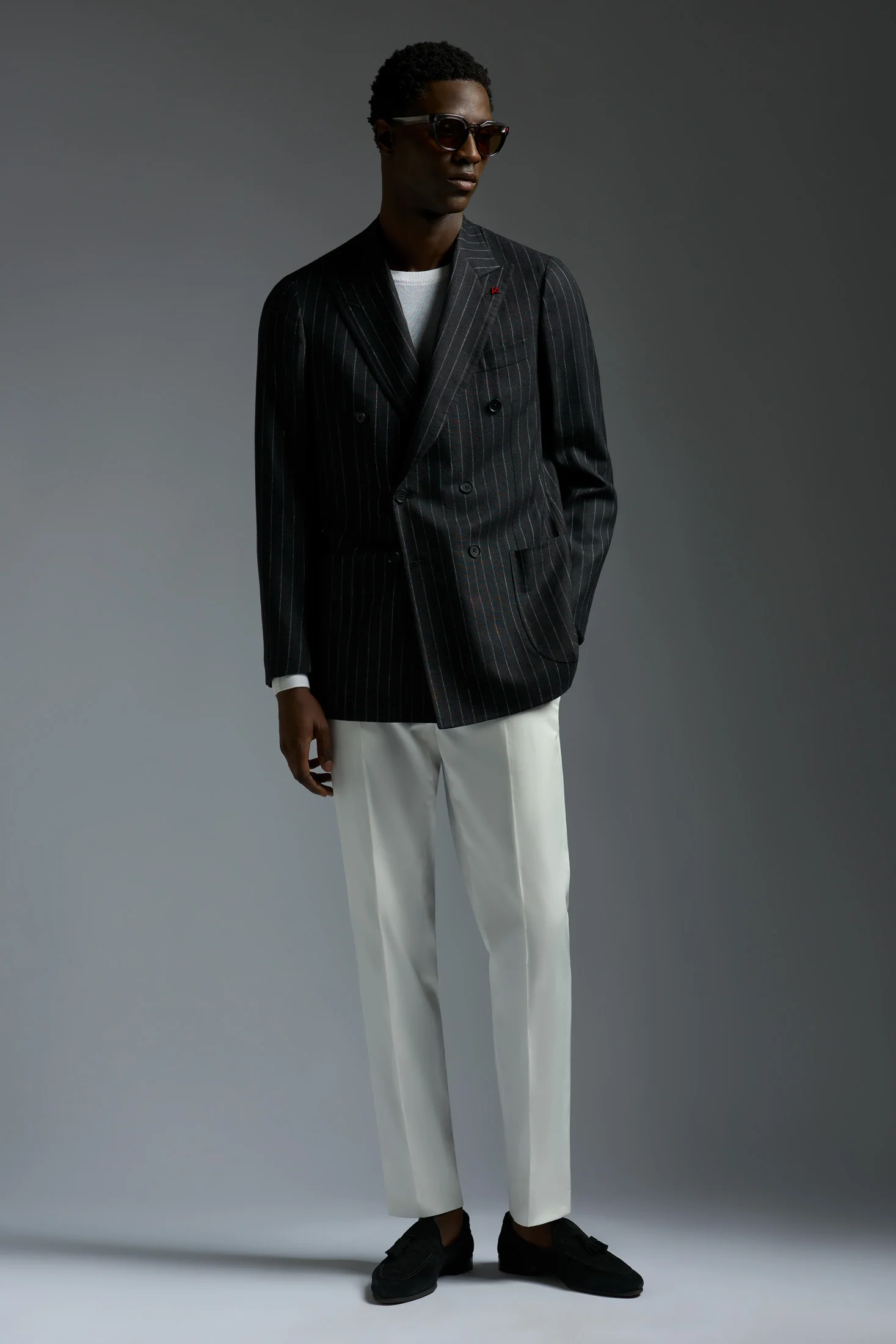 Wool Silk and Linen Domenico Double Breasted Blazer - Image 2