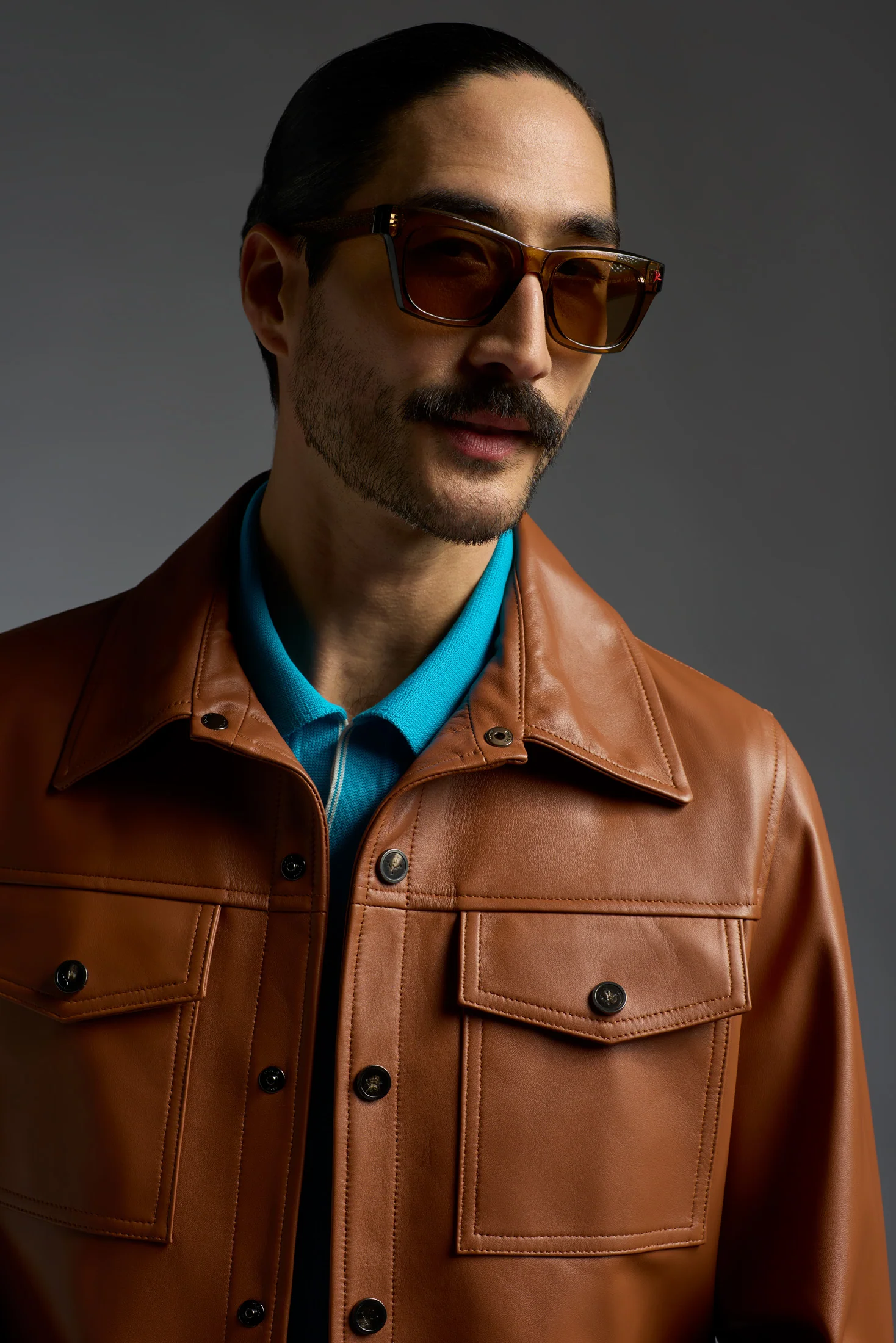Soft Leather Shirt Jacket - Image 4