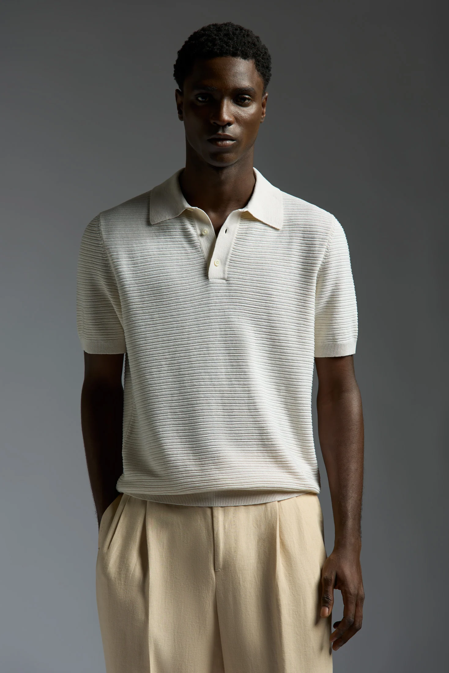 Silk and Linen Embossed Stitch T-Shirt - Image 6