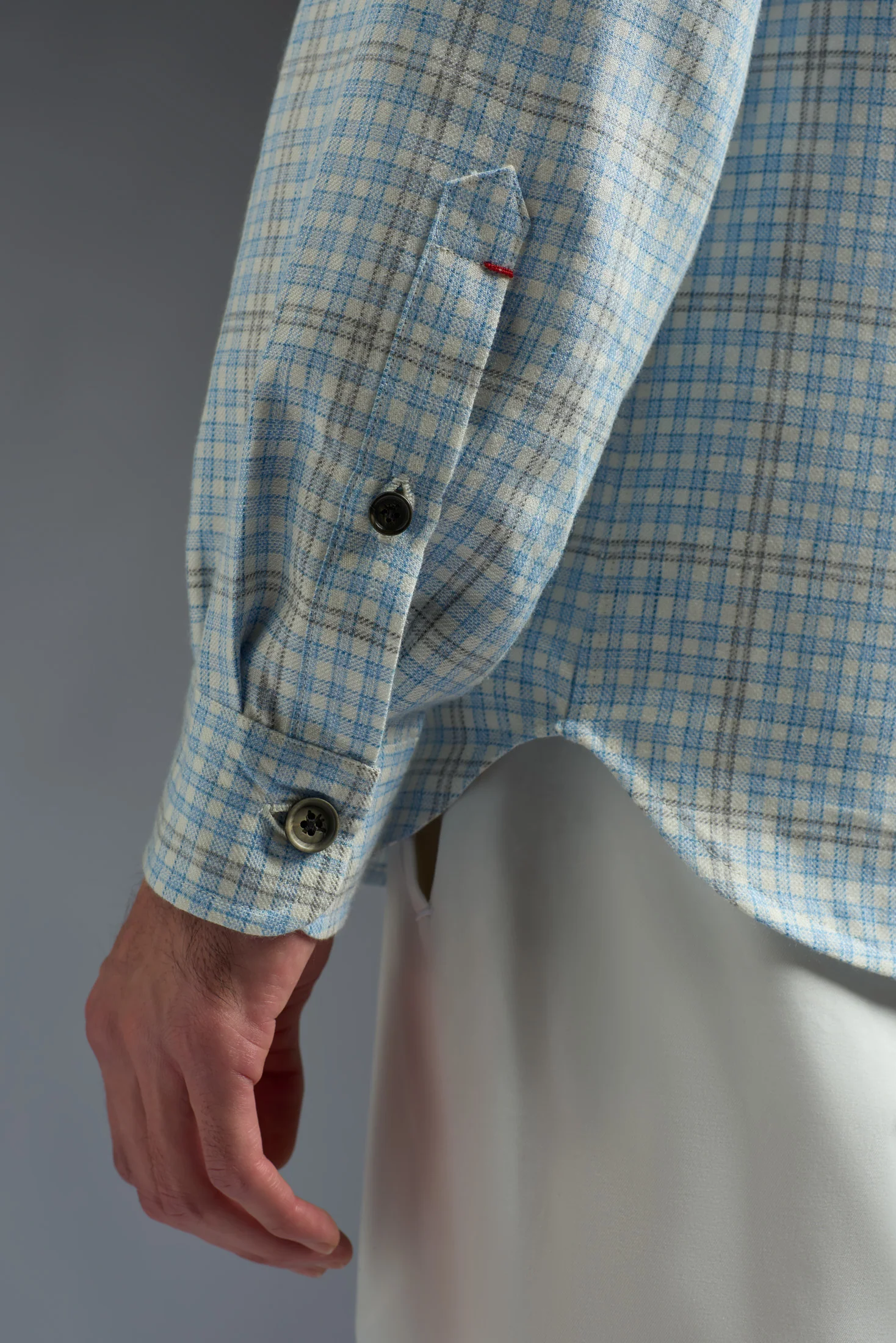 Linen Cashmere and Silk Four Pockets Overshirt - Image 4